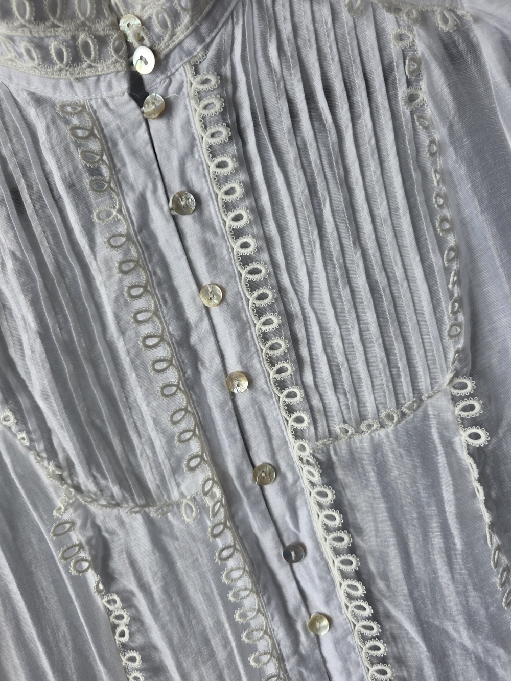 Ina White Victorian-Inspired Maxi Dress with Lace Trim - Picture 4 of 7